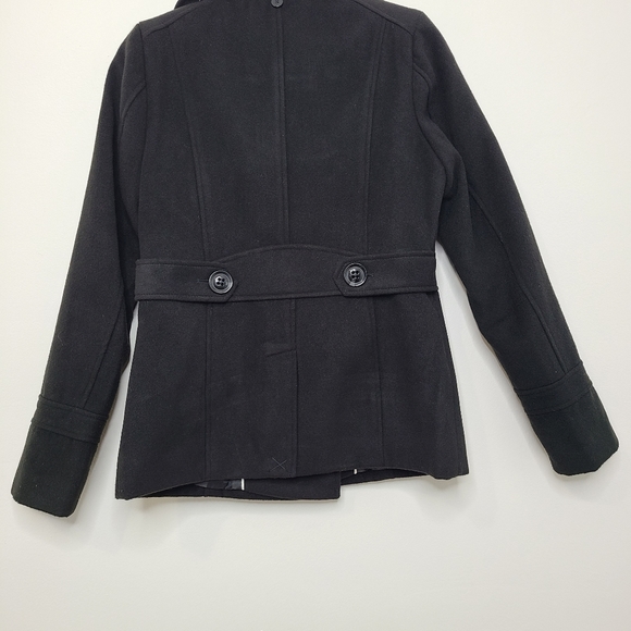 American Rag Pea Coat Jacket Coat Collared Button-Down Black Size Small - Picture 6 of 11
